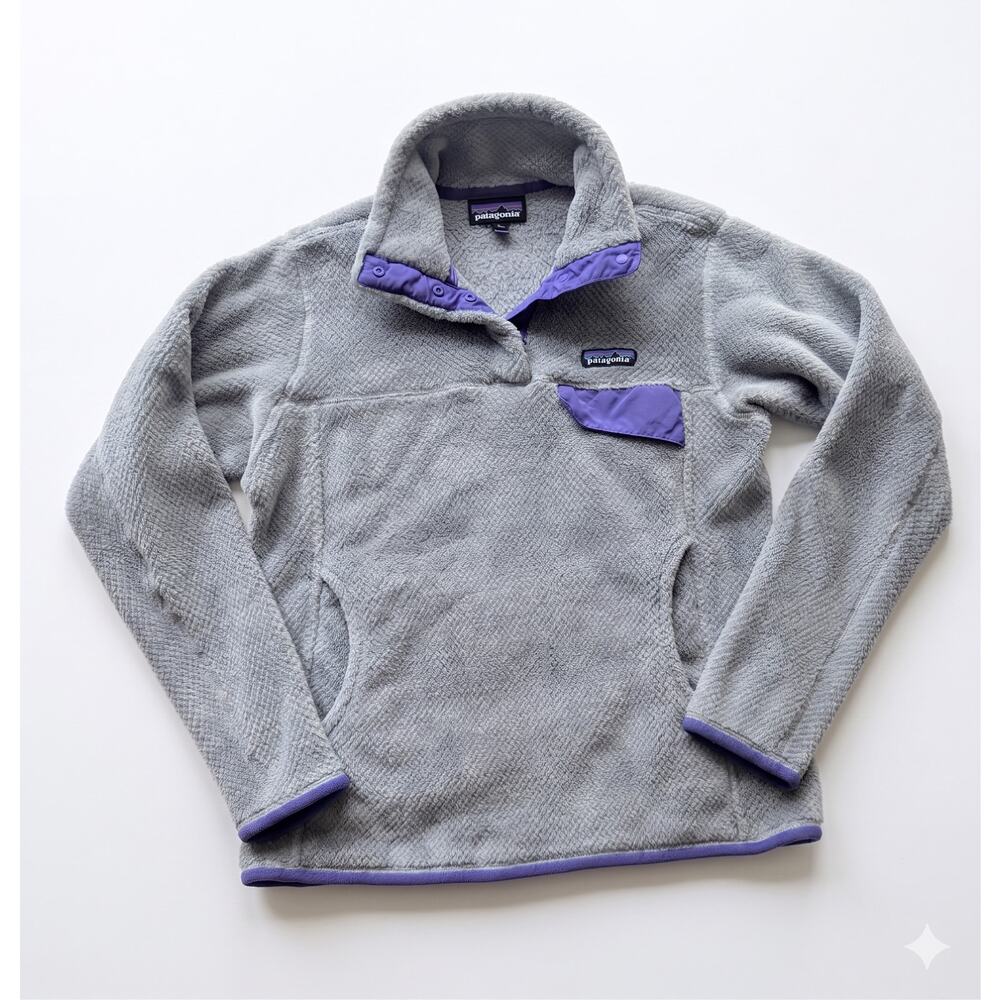 Patagonia Re-Tool Snap-T Fleece Pullover Gray Purple Women's S